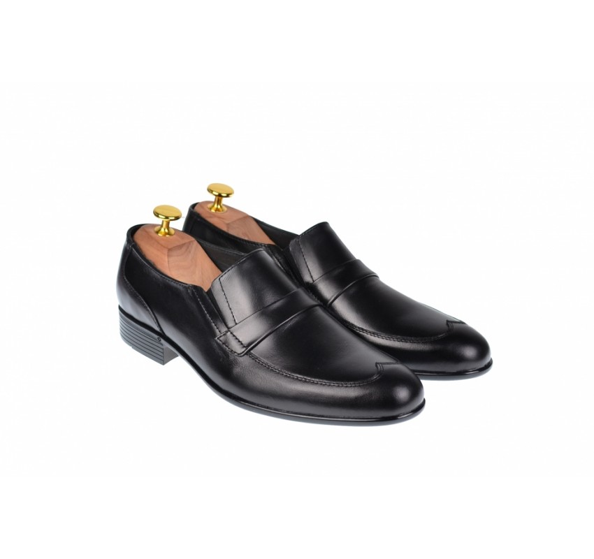 OFERTA MARIMEA  40,  41  -   Pantofi Barbati Office, Eleganti, din Piele Naturala, cu Elastic, Negru, EVOLUTION 2,LELION13N