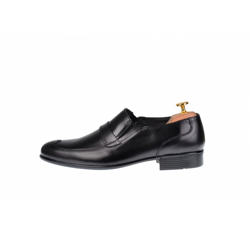 OFERTA MARIMEA  40,  41  -   Pantofi Barbati Office, Eleganti, din Piele Naturala, cu Elastic, Negru, EVOLUTION 2,LELION13N