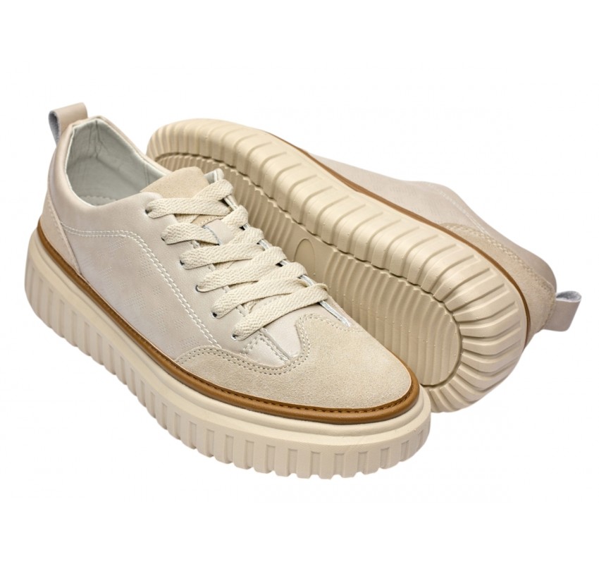 Pantofi dama casual din piele naturala Bej - Medina LGSK3013B Pantofi dama casual din piele naturala Bej - Medina LGSK3013B