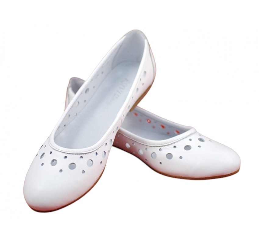 Oferta marimea 38 Balerini dama casual din piele naturala - Model Clara Alb