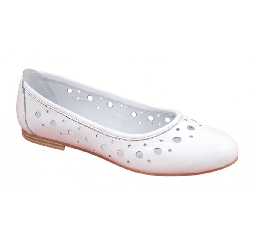 Oferta marimea 38 Balerini dama casual din piele naturala - Model Clara Alb
