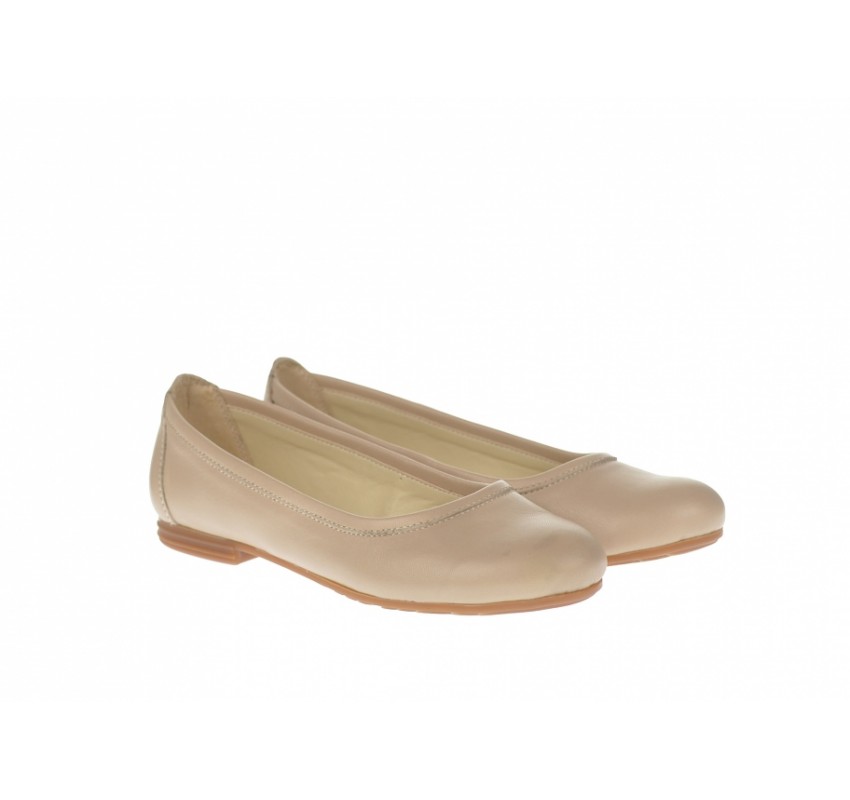 Oferta marimea  39 - Balerini dama, bej,  model casual, din piele naturala - LFLO3BEJ