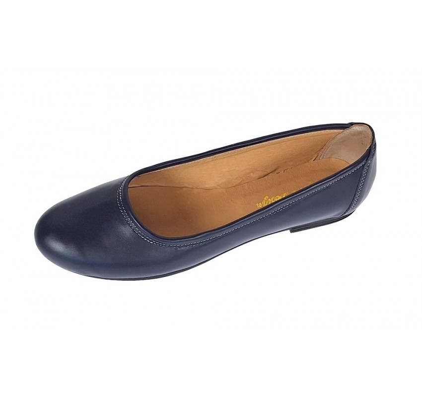 Marimea 40 Balerini dama casual din piele naturala bleumarin - LFLO3BL