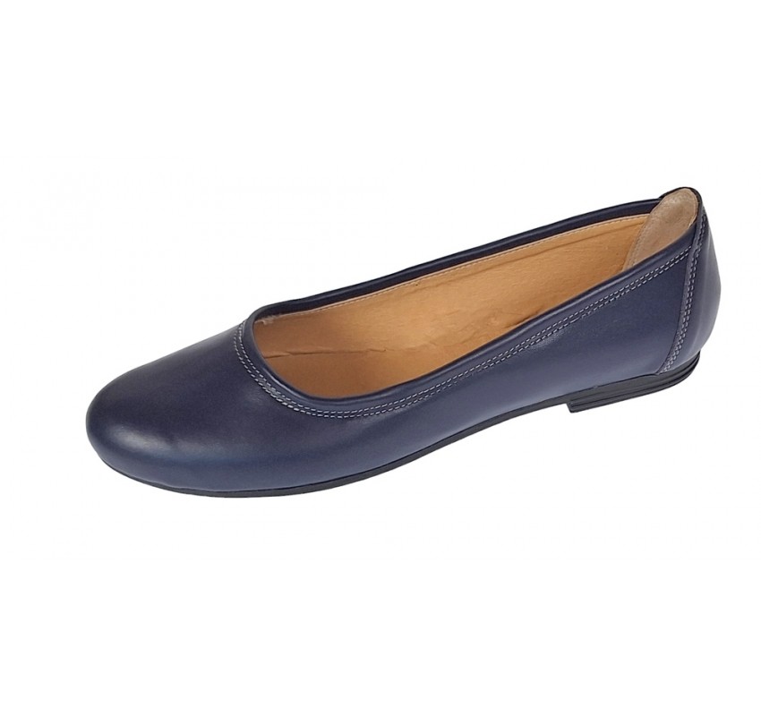Marimea 40 Balerini dama casual din piele naturala bleumarin - LFLO3BL