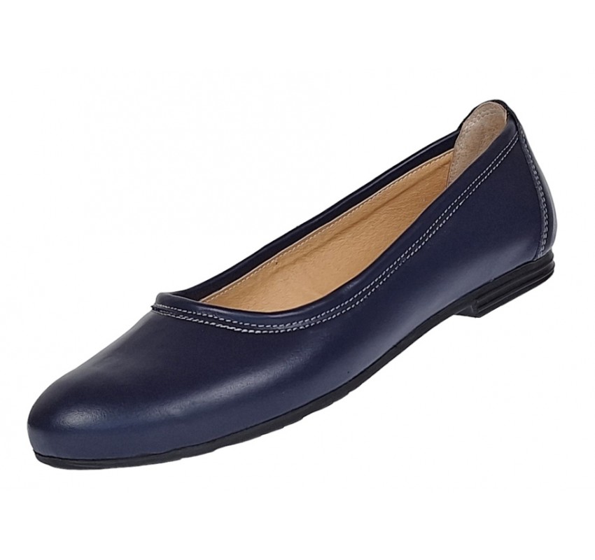 Marimea 40 Balerini dama casual din piele naturala bleumarin - LFLO3BL