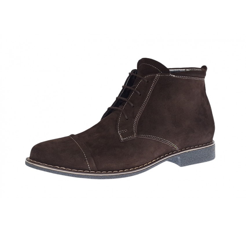 Marimea 37 Ghete barbati casual din piele naturala intoarsa maro LG03MVEL Marimea 37 Ghete barbati casual din piele naturala intoarsa maro LG03MVEL