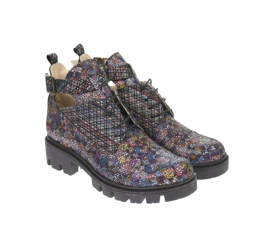 Oferta marimea 40 - Ghete dama, casual, din piele naturala, multicolor - LG213COLOR Oferta marimea 40 - Ghete dama, casual, din piele naturala, multicolor - LG213COLOR