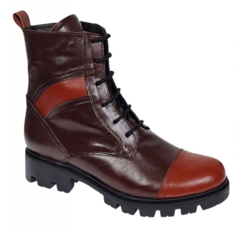 Oferta marimea 39Ghete dama din piele naturala cu siret si fermoar Amanda Maro LG215MM
