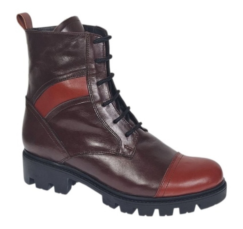 Oferta marimea 39Ghete dama din piele naturala cu siret si fermoar Amanda Maro LG215MM