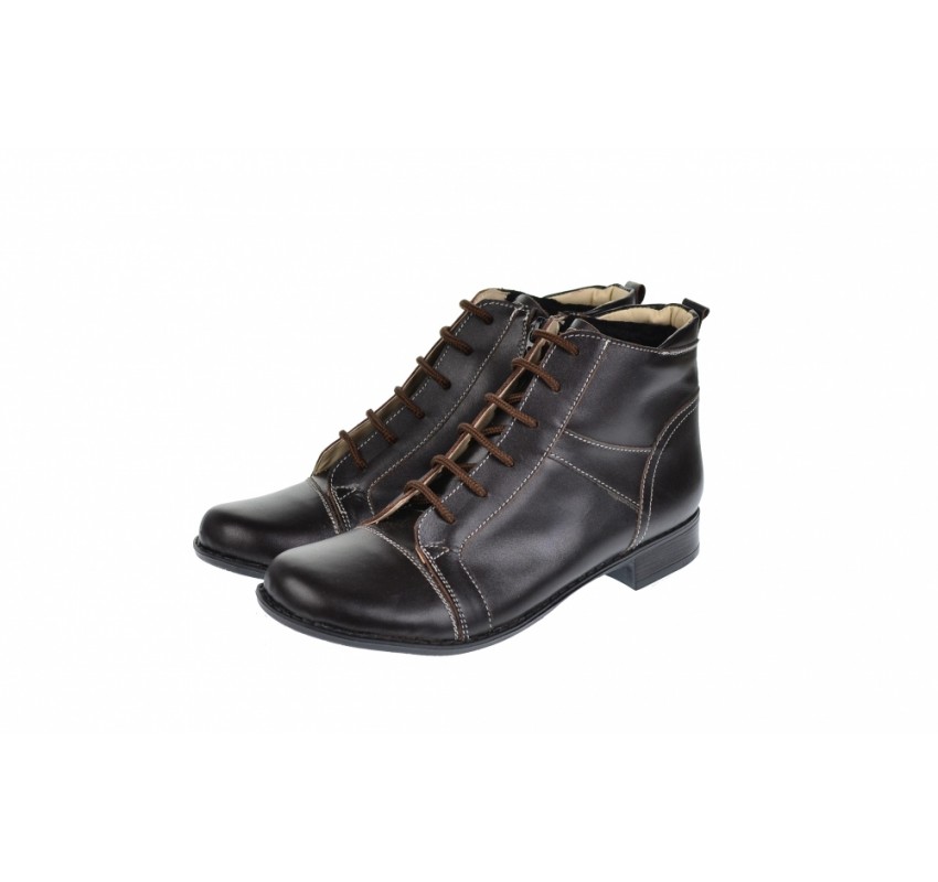 Oferta marimea 36 -  Ghete dama Amanda din piele naturala, imblanite, culoare Maro - LG21MABOX