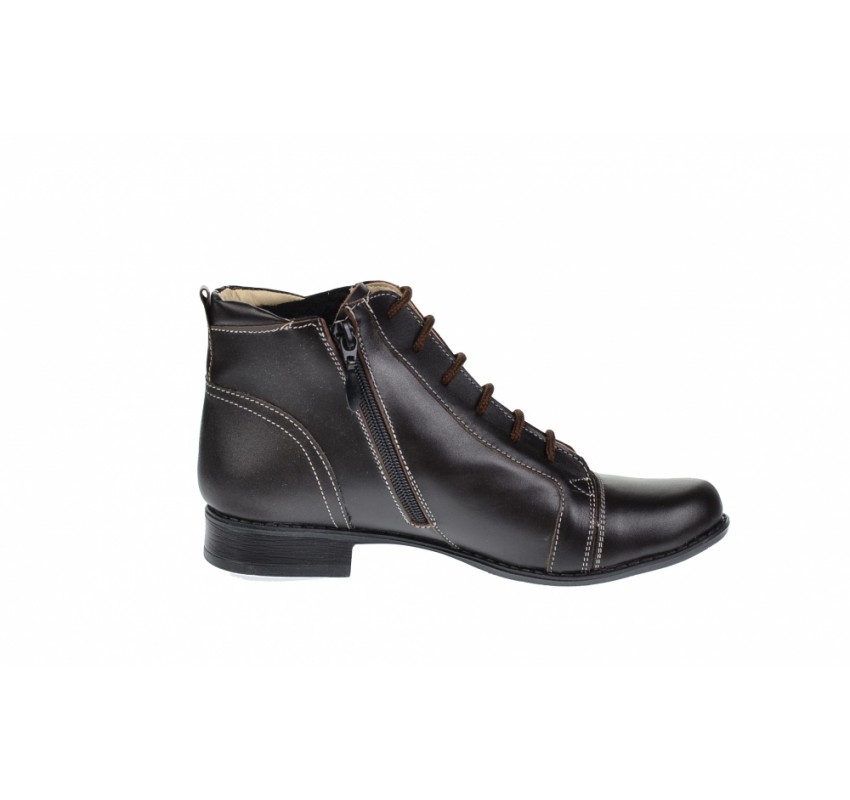 Oferta marimea 36 -  Ghete dama Amanda din piele naturala, imblanite, culoare Maro - LG21MABOX