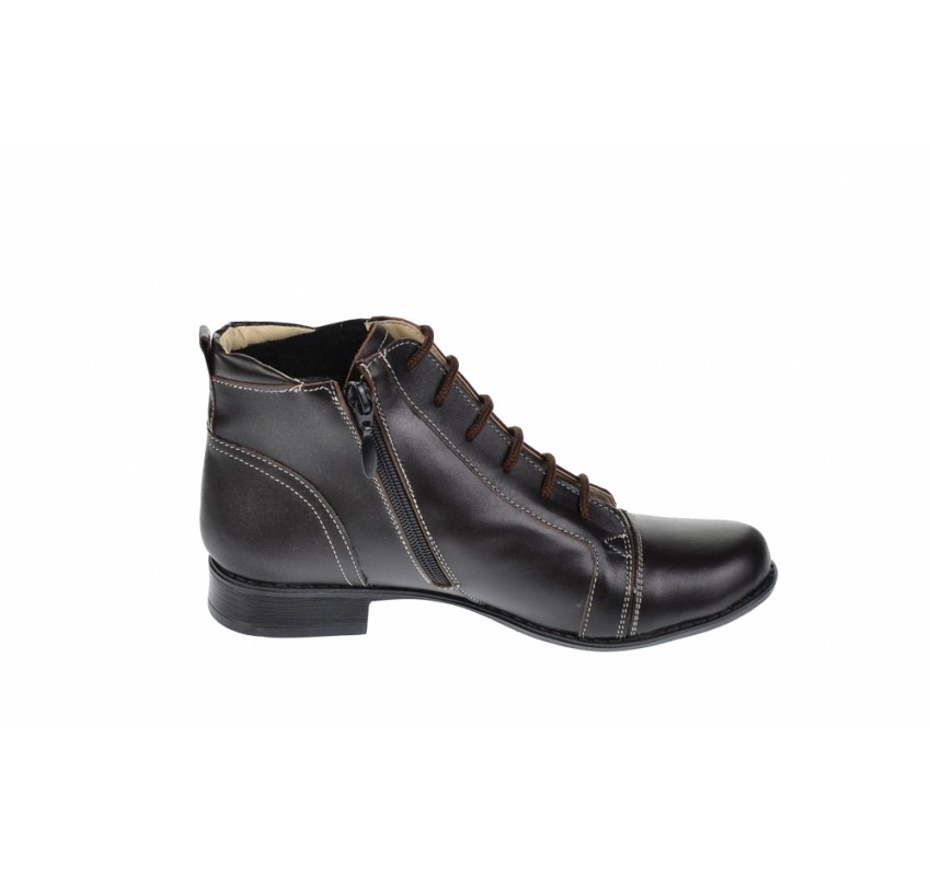 Oferta marimea 36 -  Ghete dama Amanda din piele naturala, imblanite, culoare Maro - LG21MABOX