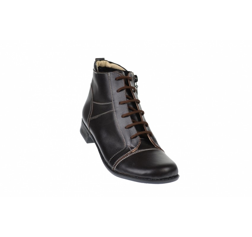 Oferta marimea 36 -  Ghete dama Amanda din piele naturala, imblanite, culoare Maro - LG21MABOX