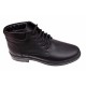 Oferta marimea 39 Ghete barbati casual negre din piele naturala imblanite LGB101N