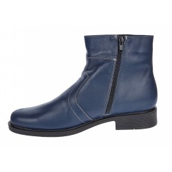 Ghete barbati din piele naturala, imblanite, elegante, cu fermoar, Bleumarin - LGB99BLA1