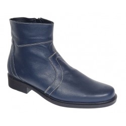 Ghete barbati din piele naturala, imblanite, elegante, cu fermoar, Bleumarin - LGB99BLA1