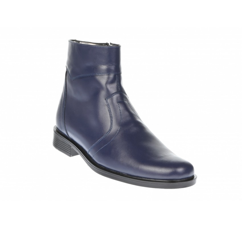 Oferta marimea 39, 40 - Ghete barbati bleumarin, office, elegante din piele naturala, cu fermoar - LGB99BLM