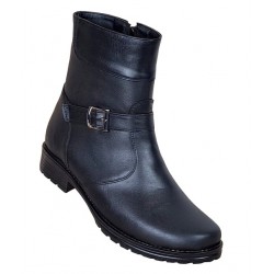 OFERTA MARIMEA  38, 40 - Ghete dama, din piele naturala, cu fermoar, negru, imblanite - LGCATN