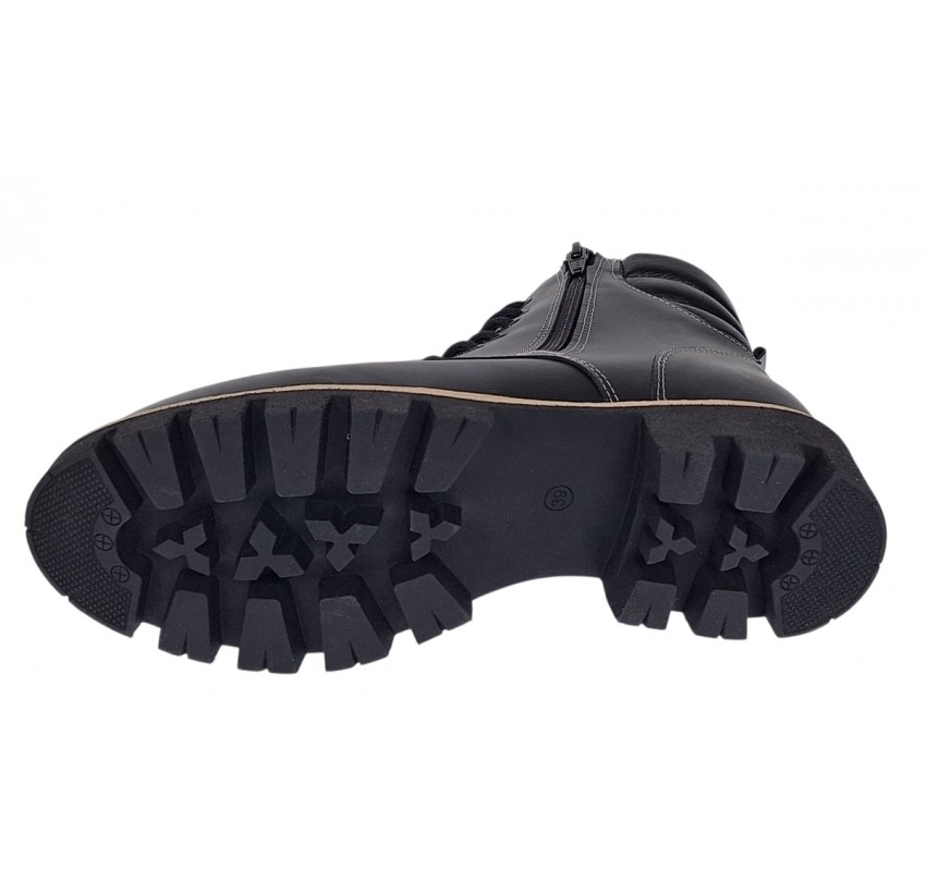 Oferta marimea 39 Ghete dama neimblanite din piele naturala cu siret si fermoar Luiza LGDLUIZA