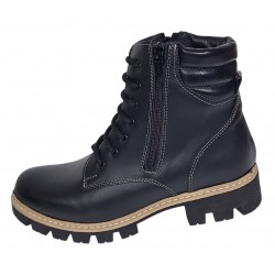 Oferta marimea 39 Ghete dama neimblanite din piele naturala cu siret si fermoar Luiza LGDLUIZA