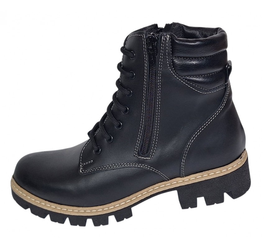 Oferta marimea 39 Ghete dama neimblanite din piele naturala cu siret si fermoar Luiza LGDLUIZA