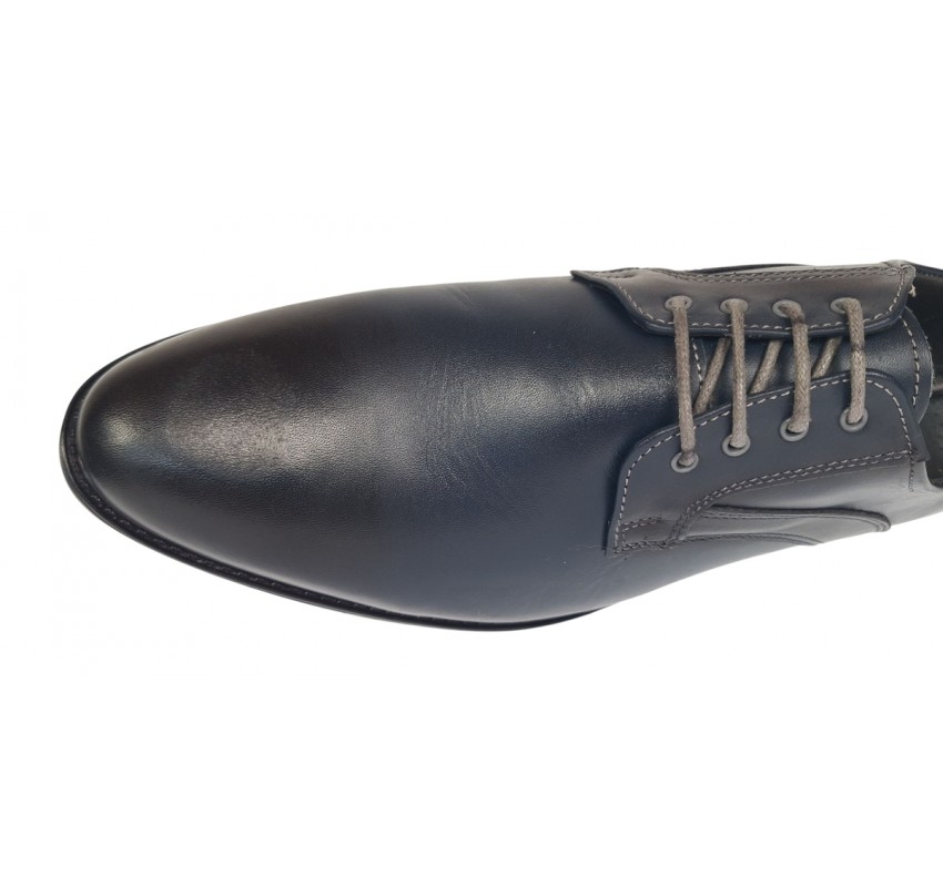 Oferta Pantofi Probati/Purtati barbati, eleganti, piele naturala, Bleumarin - GKR03BL