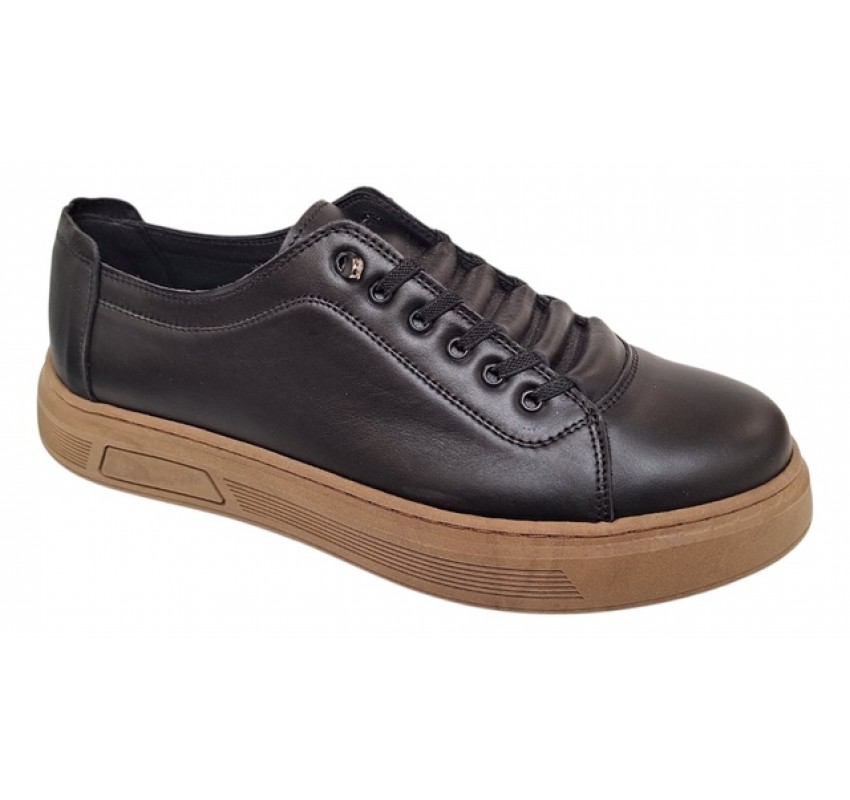 Oferta Marimea 40 Pantofi barbati casual din piele naturala Negru Gold LGKR122N