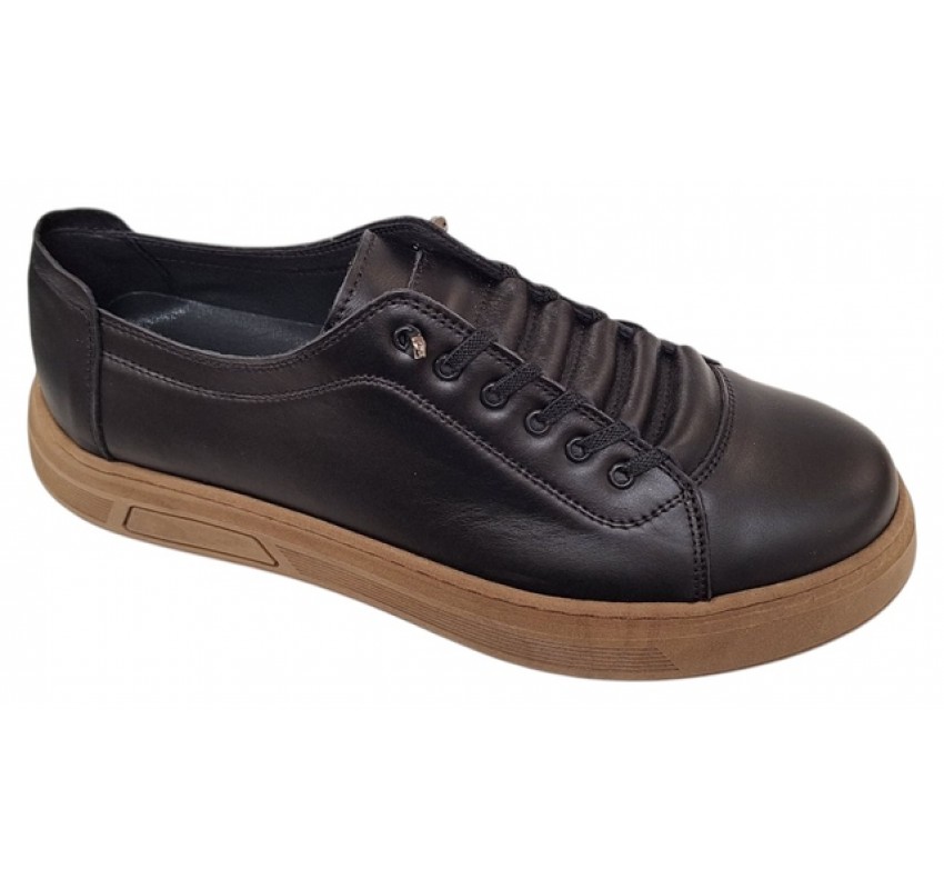 Oferta Marimea 40 Pantofi barbati casual din piele naturala Negru Gold LGKR122N