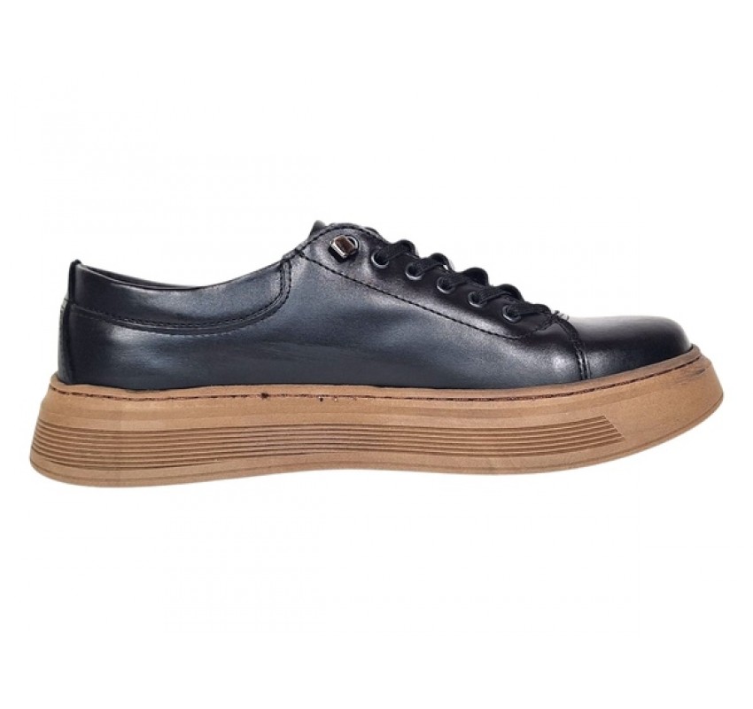 Oferta Marimea 40 Pantofi barbati casual din piele naturala Negru Gold LGKR124N