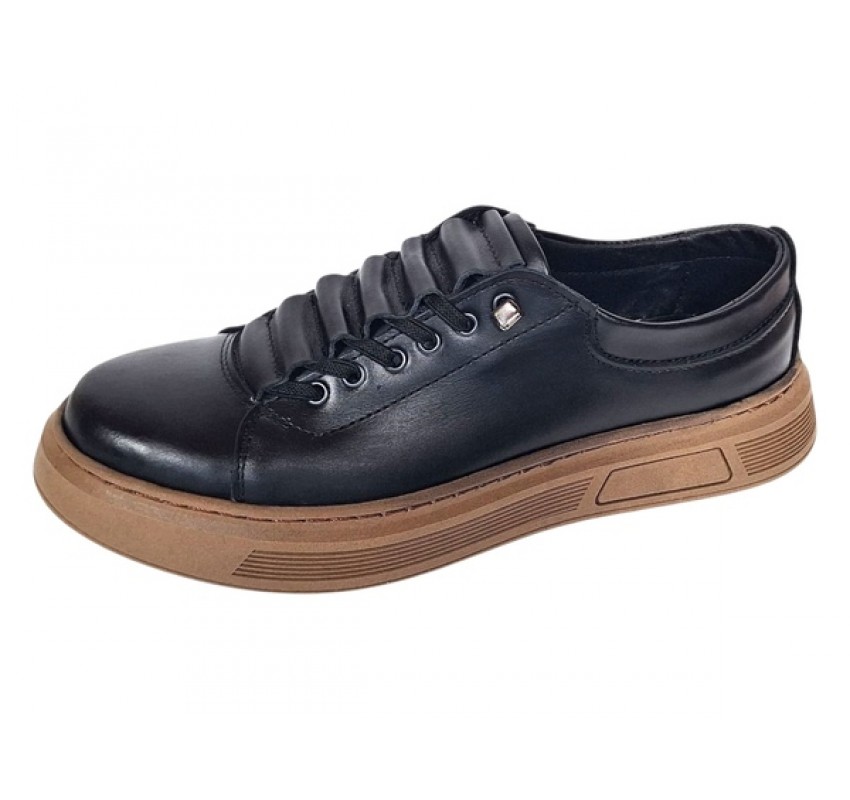 Oferta Marimea 40 Pantofi barbati casual din piele naturala Negru Gold LGKR124N