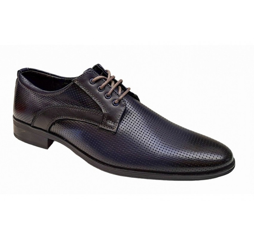 Oferta Marimea 42 Pantofi barbati eleganti din piele naturala matritata bleumarin LGKR12BL