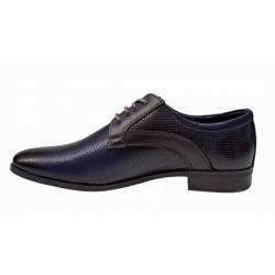 Oferta Marimea 42 Pantofi barbati eleganti din piele naturala matritata bleumarin LGKR12BL