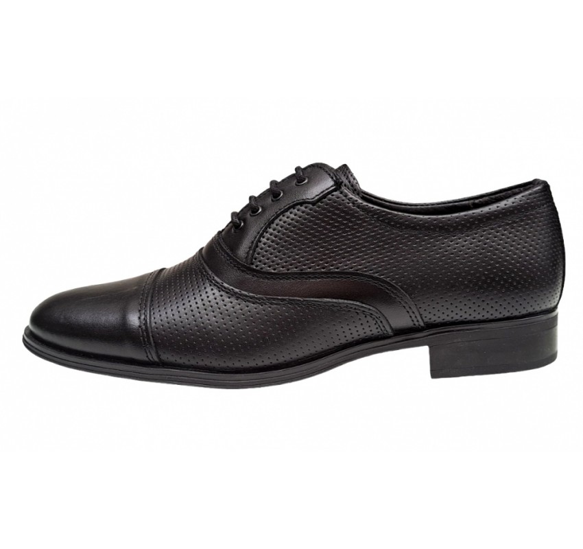 OFERTA MARIMEA 41  - Pantofi barbati, eleganti, din piele naturala, Negru - LGKR18N