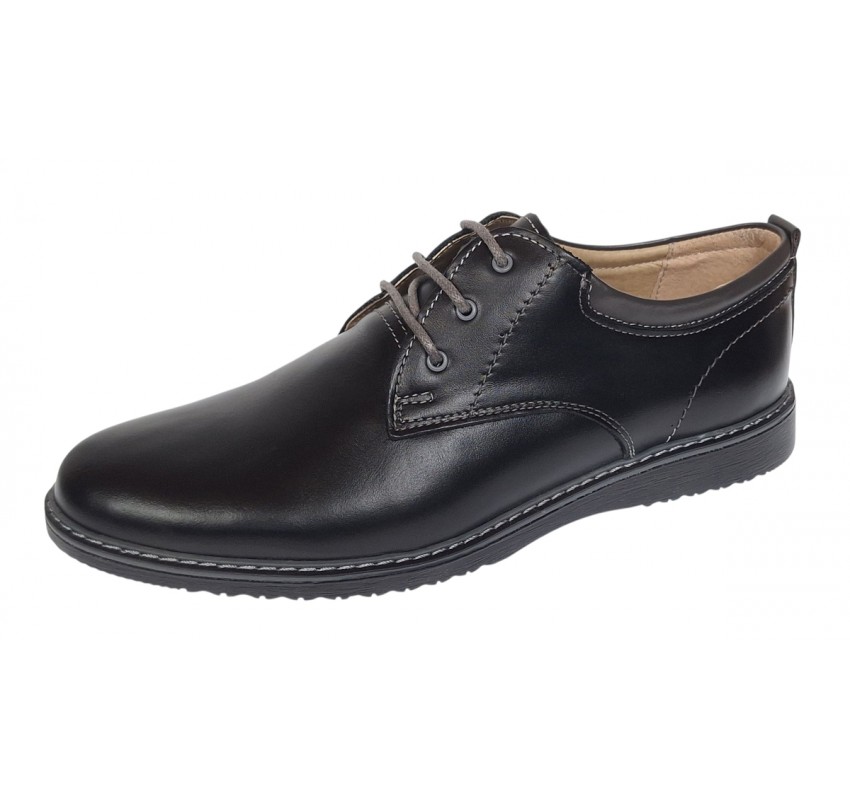 Pantofi barbati casual din piele naturala Negru LGKR30N