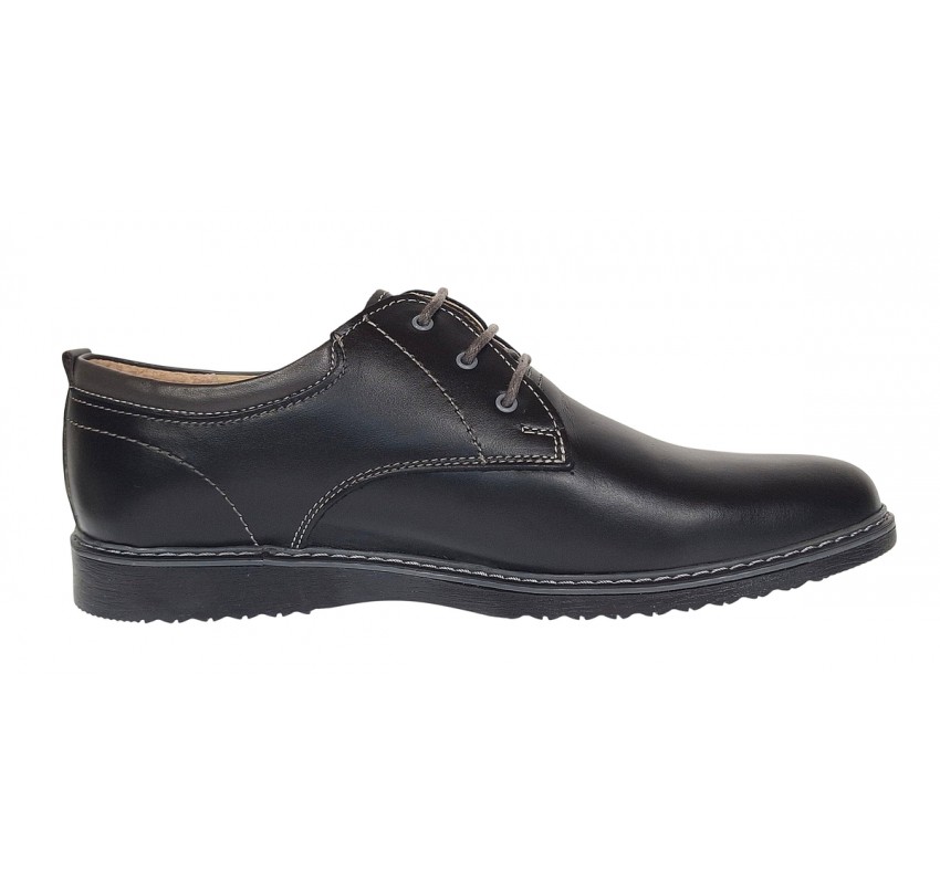 Pantofi barbati casual din piele naturala Negru LGKR30N