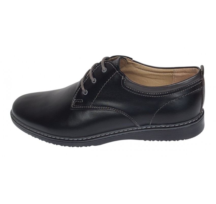Pantofi barbati casual din piele naturala Negru LGKR30N