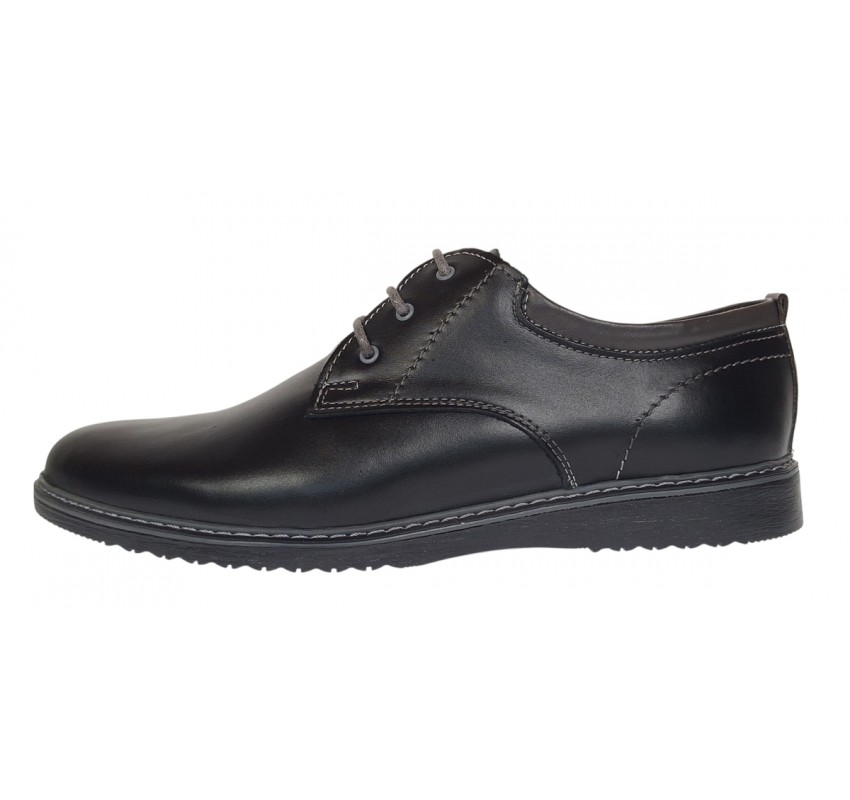 Pantofi barbati casual din piele naturala Negru LGKR30N