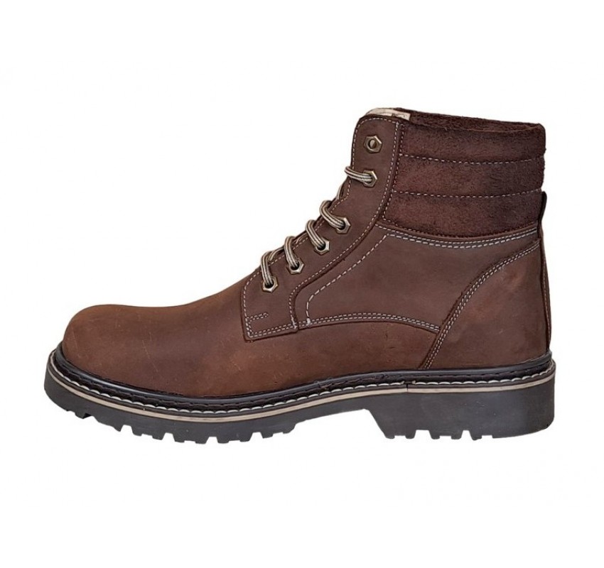 Reducere Marimea 39 Bocanci barbati din piele naturala Maro Bufo Imblaniti LGKR37MBUF