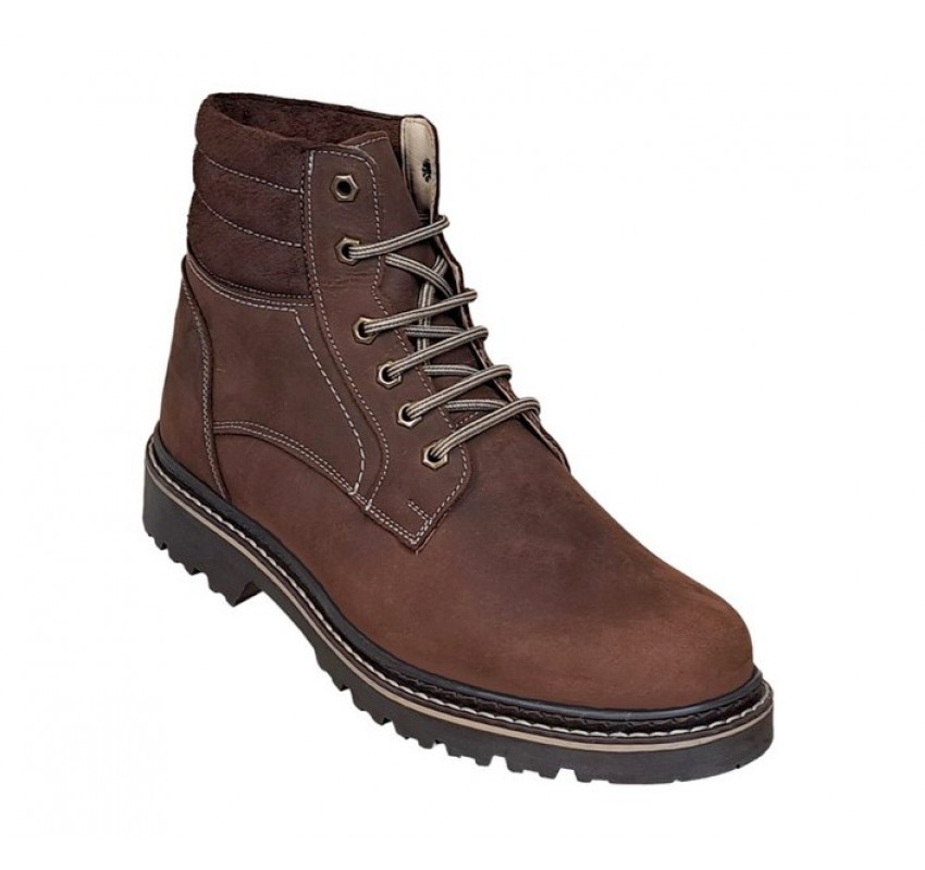 Reducere Marimea 39 Bocanci barbati din piele naturala Maro Bufo Imblaniti LGKR37MBUF