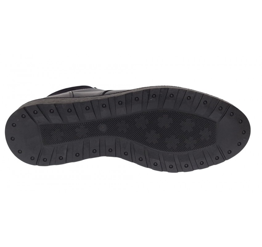 Oferta Marimea 41 Ghete piele naturala barbati imblanite cu siret si fermoar Corsa Blue LGKR3XBL