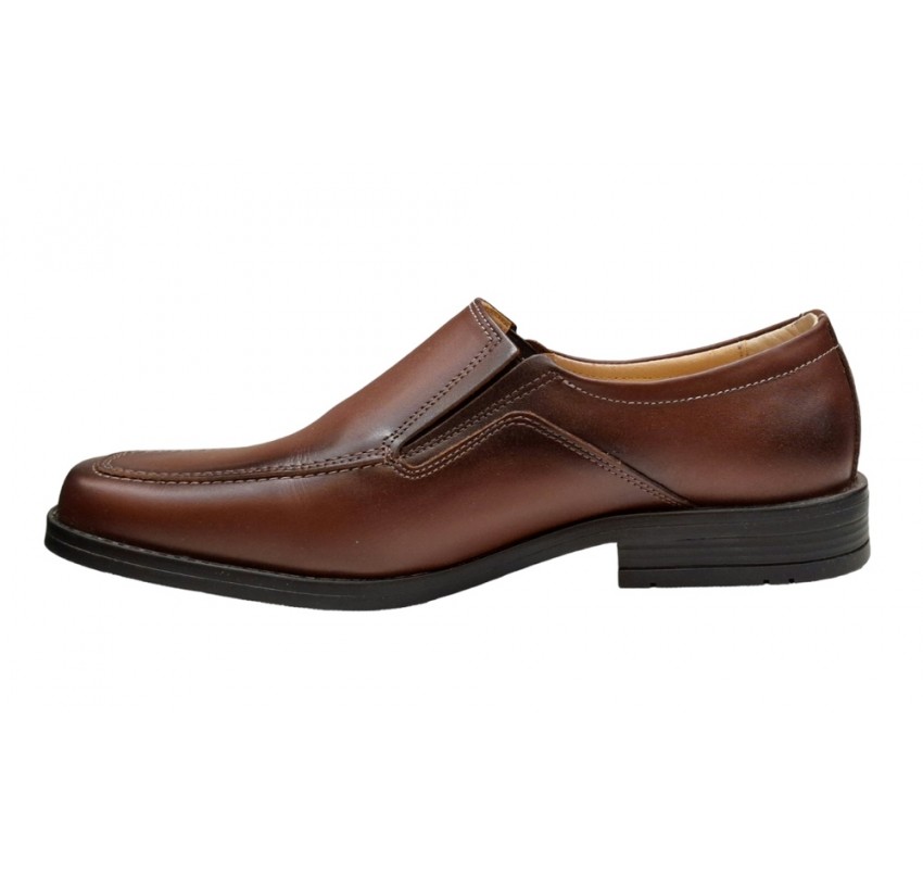 Marimea 44 Pantofi barbati casual maro din piele naturala fara siret LGKR48M