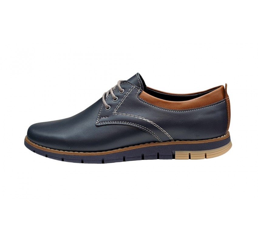 Marimi 37, 38 Pantofi barbati sport din piele naturala bleumarin LGKR57BLM