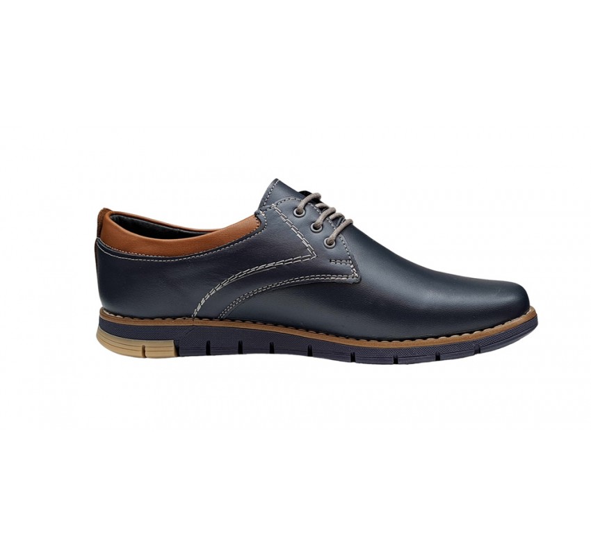 Marimi 37, 38 Pantofi barbati sport din piele naturala bleumarin LGKR57BLM