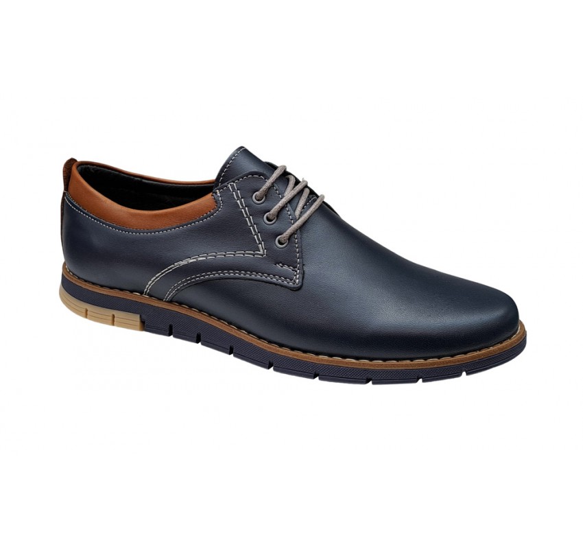 Marimi 37, 38 Pantofi barbati sport din piele naturala bleumarin LGKR57BLM