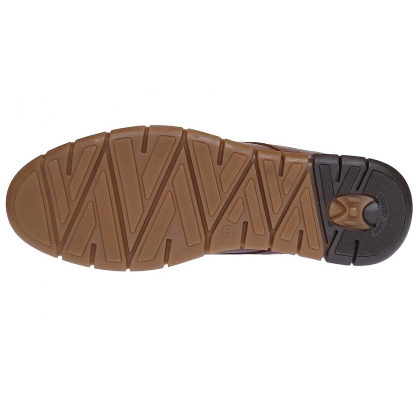 Marimea 41 Pantofi barbati sport din piele naturala maro cu siret GKR57M