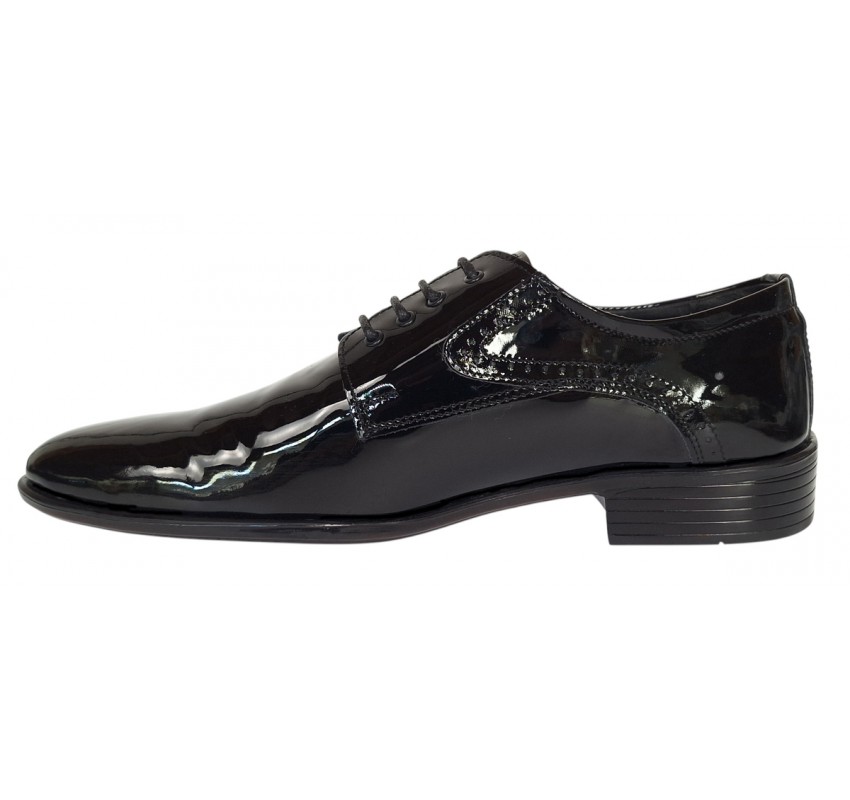 Pantofi barbati eleganti din piele naturala – Negru Lac Marimea 39, 40