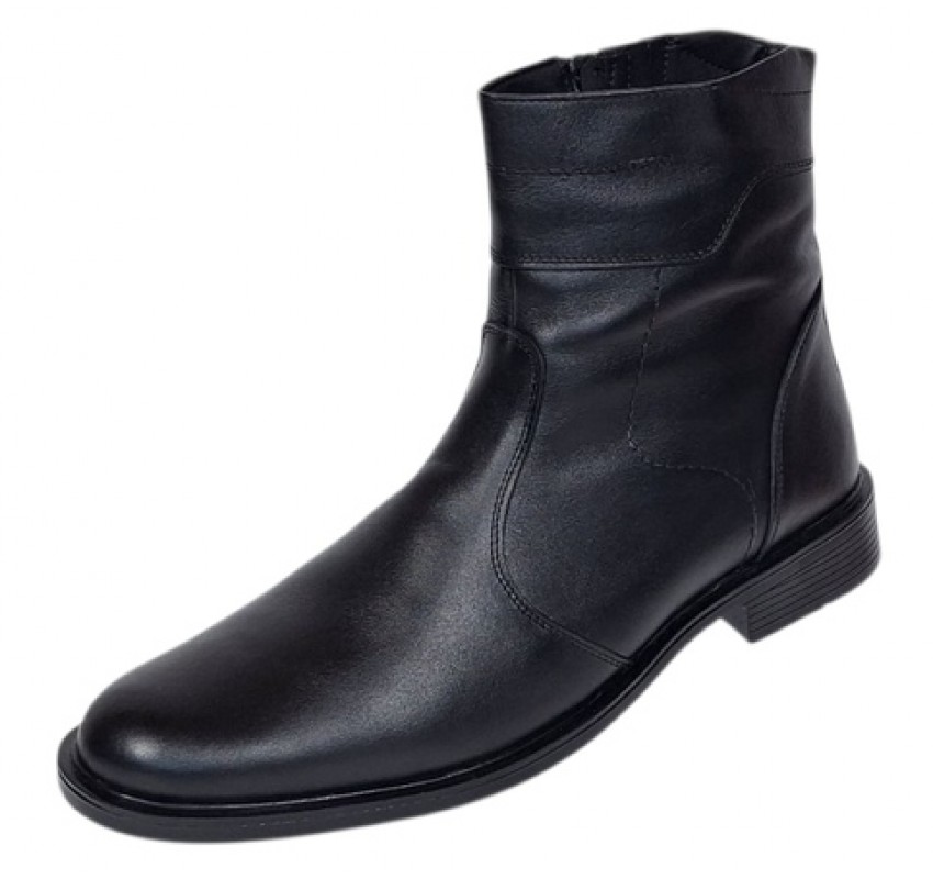 Oferta Marimea 44 Ghete barbati din piele naturala cu fermoar imblanite LGKR714N