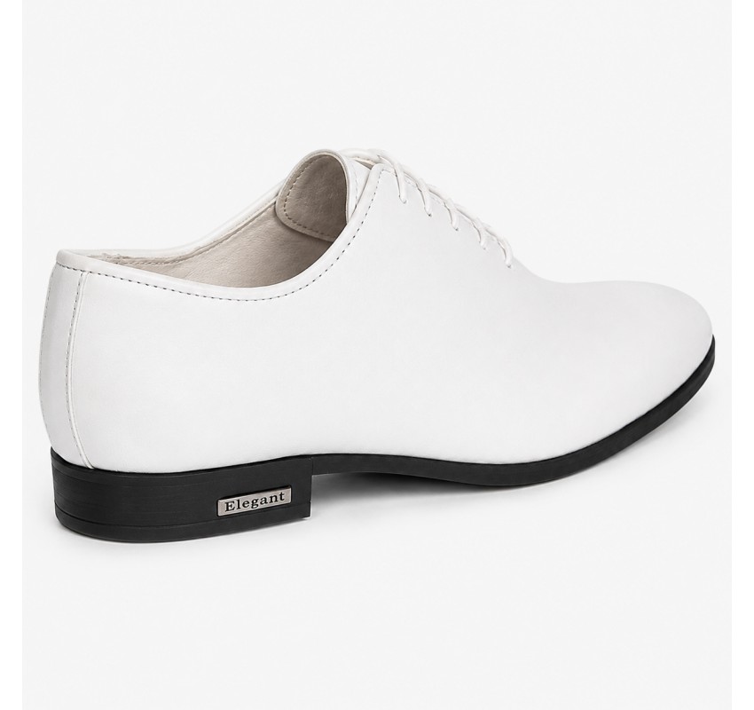Pantofi albi eleganti barbati piele naturala LGKR71A