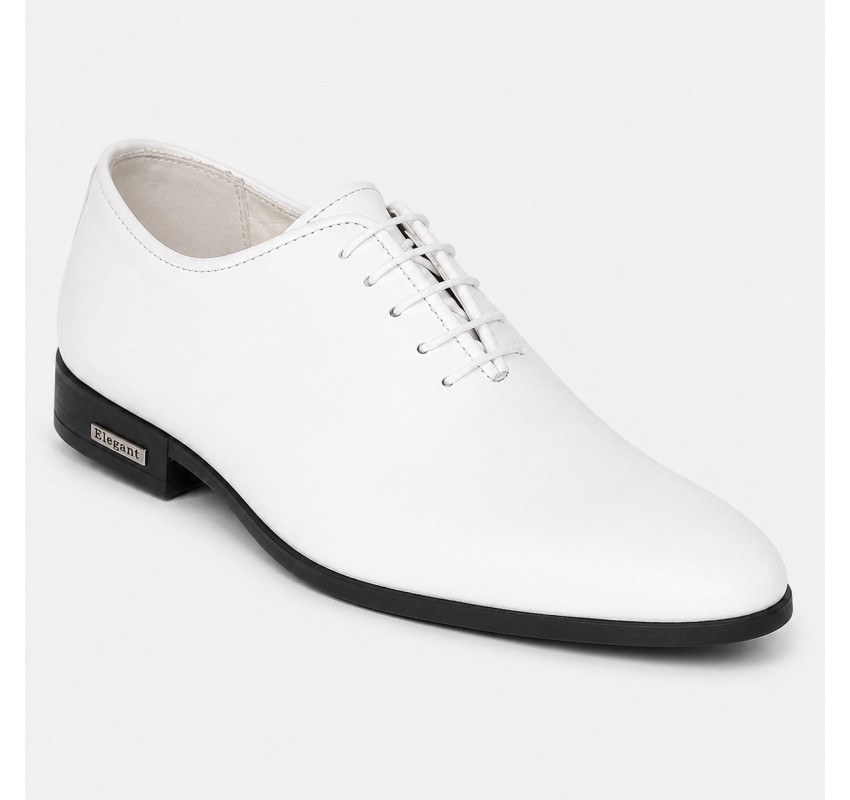 Pantofi albi eleganti barbati piele naturala LGKR71A