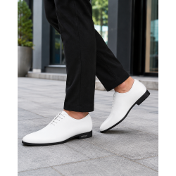Pantofi albi eleganti barbati piele naturala LGKR71A